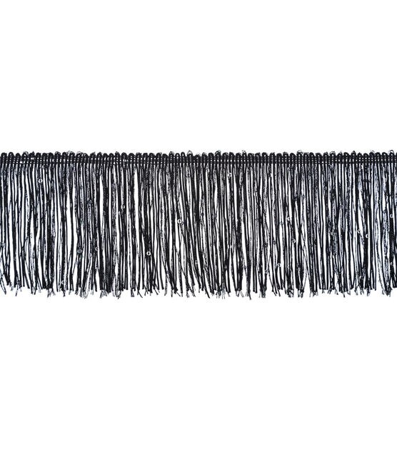 BLACK tapered Chainette Fringe Trim 24” wide