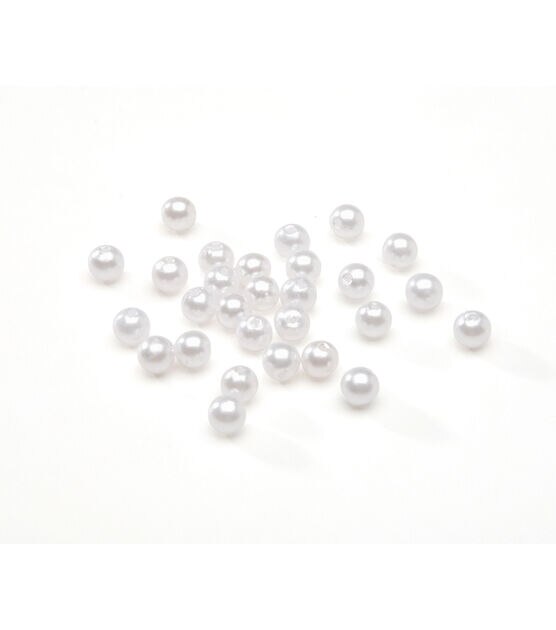 7mm White Round Wood Beads, Natural Wood Dyed Beads 50 Pcs / WBR7-15 