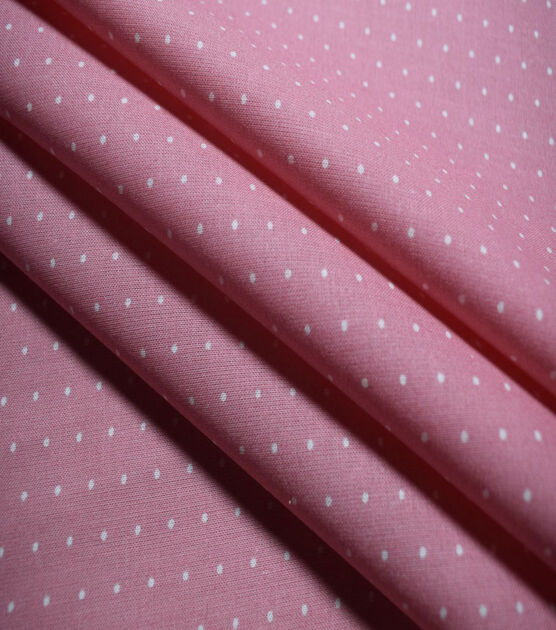 White Dots on Pink Quilt Cotton Fabric by Quilter's Showcase, , hi-res, image 3