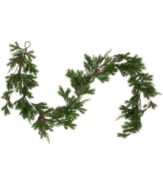 Northlight 6' Unlit Cypress Pine Cone Artificial Christmas Garland