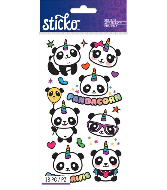 Sticko Panda-Corn Flat Stickers