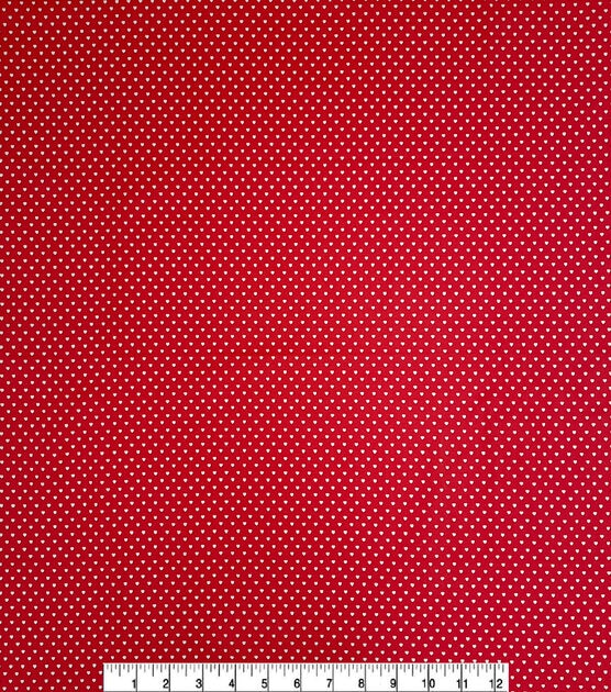 White Hearts On Red Valentine's Day Cotton Fabric, , hi-res, image 3