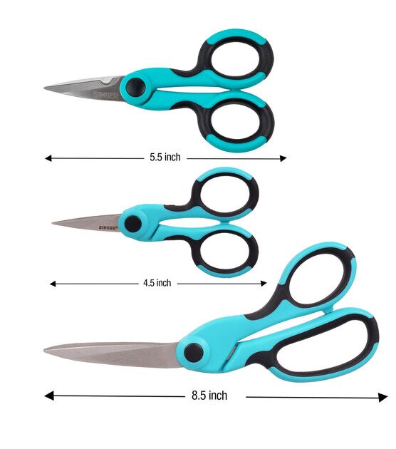 Singer Sewing Scissors Set Includes 10 inch Heavy Duty Tailor Shears, Black