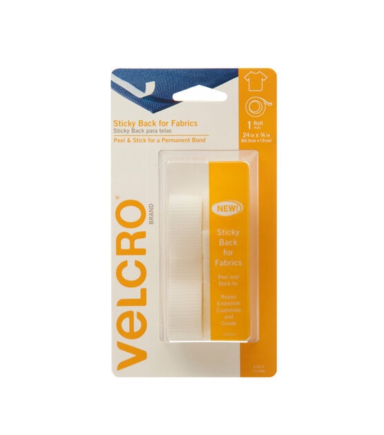 VELCRO 6 in. x 4 in. 1 ct 6/24 Sleek and Thin Stick On Tape Black