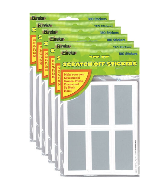 Eureka 2.5" Rectangles Scratch Off Stickers 1080pc