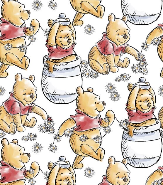 Disney Pooh Classic Cotton Fabric Piglet Check