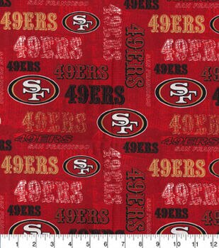 Cotton San Francisco 49ers Red NFL Pro Football Cotton Fabric Print by the  yard 70404D