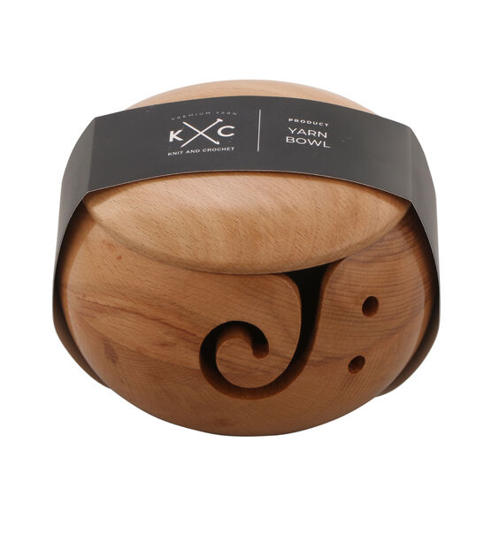 6” Beech Wood Yarn Bowl & Lid by K+C by K+C