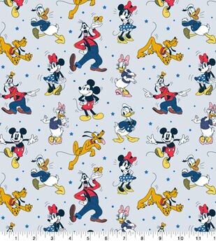 Mickey Cotton Fabric/quilting Print Fabric,yellow Mickey Mouse Fabric,animal  Modern Nursery,baby Sewing Fabric, Fabric by the Yard-half Yard 