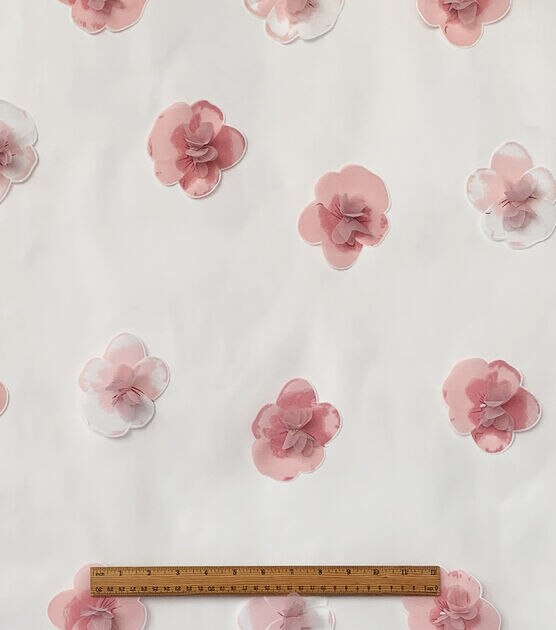 3D Pink Flower Organza Fabric, , hi-res, image 4