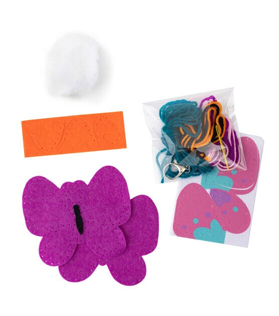 American Crafts 20pc Sew Cute Butterfly Tassel Charm Backpack Clip Kit, , hi-res, image 3