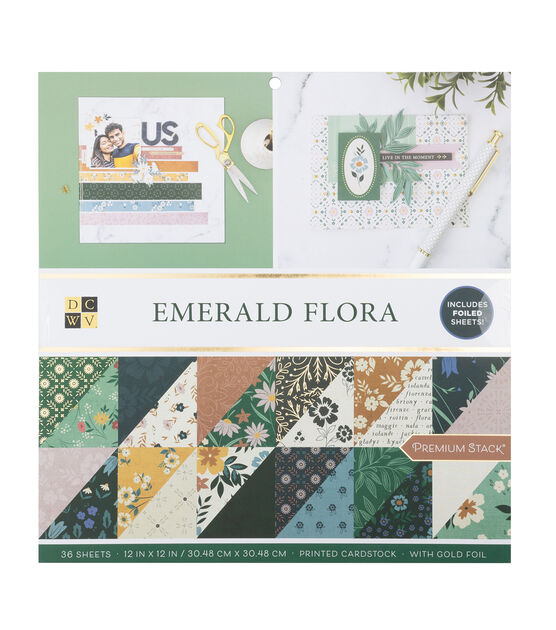 DCWV 12" x 12" Emerald Flora 36 Sheet Paper Pack