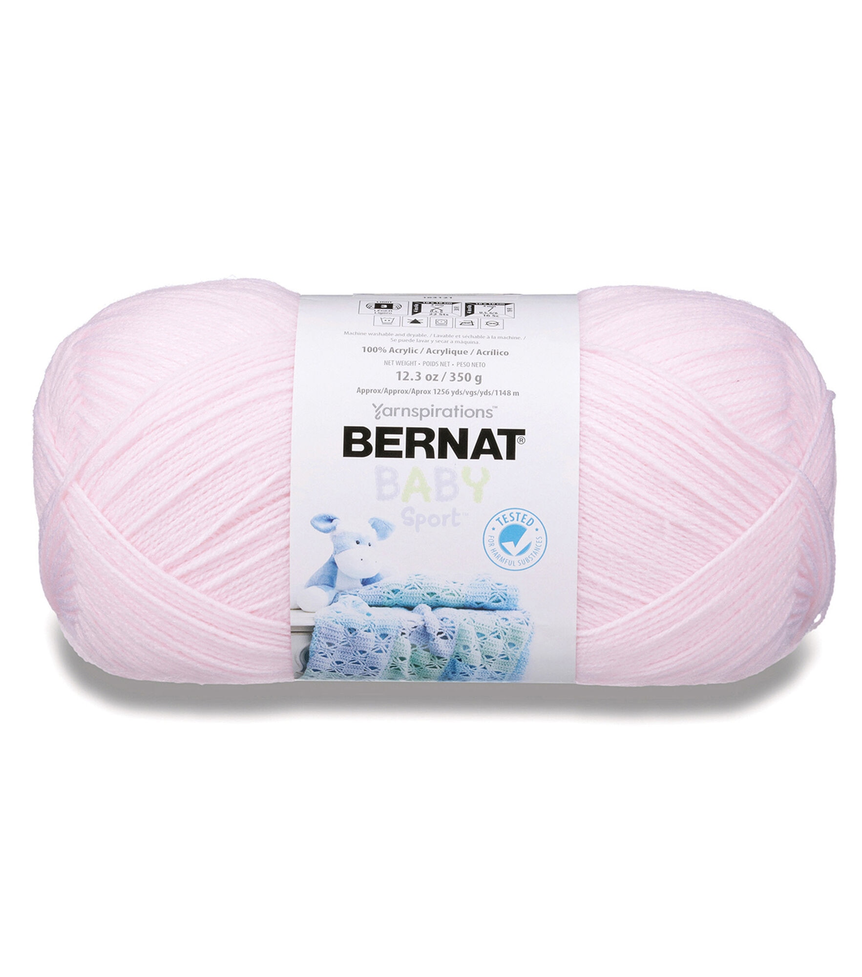 Bernat Baby Big Ball Sport Light Weight Acrylic Yarn, Pink, hi-res
