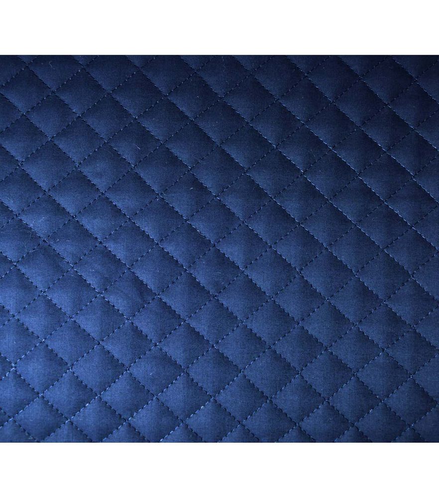 Diamond Solids Double Faced Pre Quilted Cotton Fabric, Navy, swatch