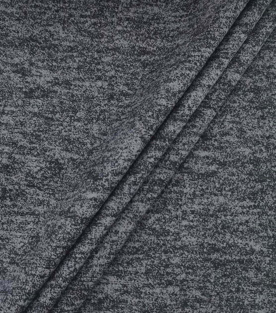 Black Heathered Luxe Flannel Fabric, , hi-res, image 3