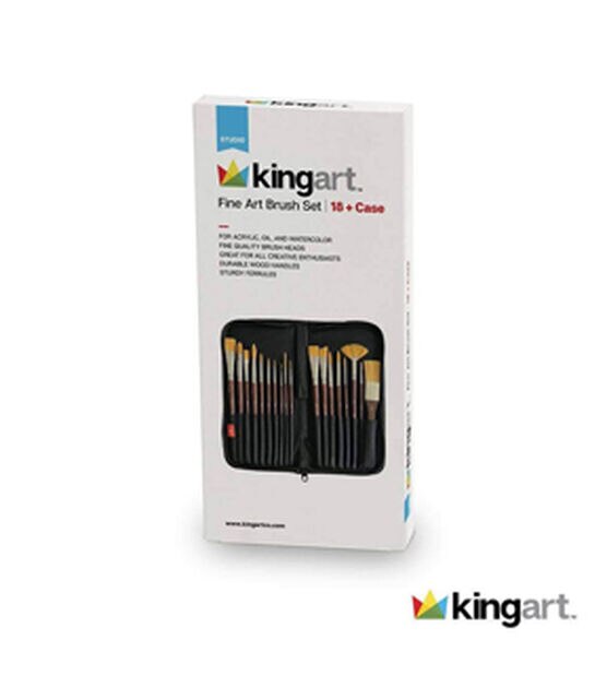 KINGART Studio Brush Set 18 Pc & Case, , hi-res, image 4