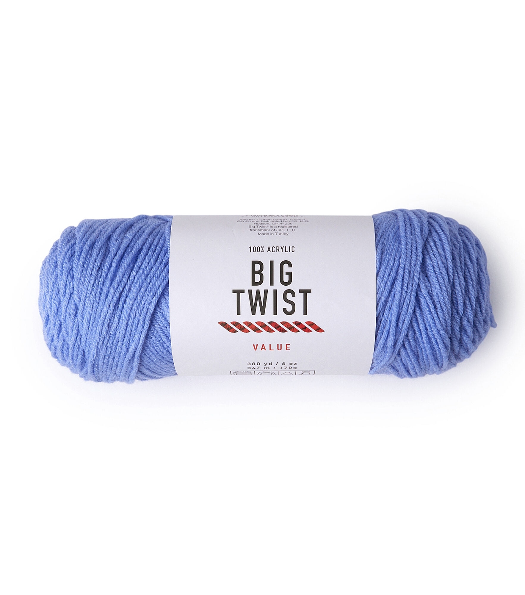 Value 380yd Worsted Acrylic Yarn by Big Twist, Cerulean Blue, hi-res