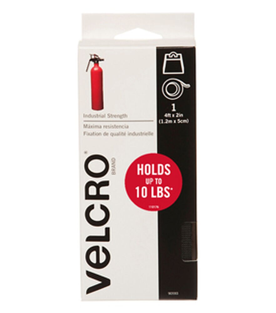 VELCRO® Brand 4 X 3/4 inch General Purpose Sticky Back Strips 2 Sets, Hook  and Loop Sides Black 