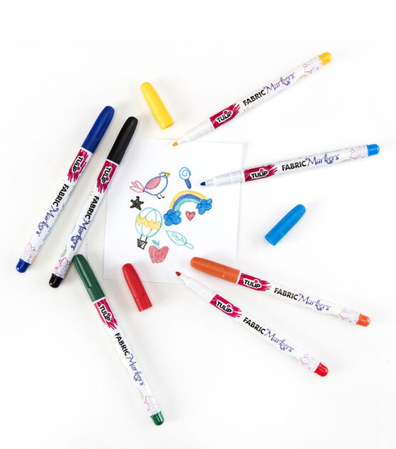 FABRIC MARKER PENS ASSORTED COLOURS QUALITY TULIP BRAND PERMENANT