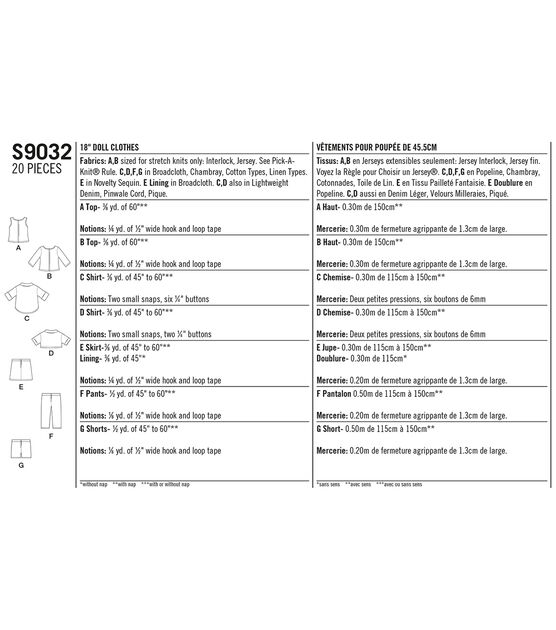 Simplicity S9032 Size 18" Unisex Doll Clothes Sewing Pattern, , hi-res, image 4