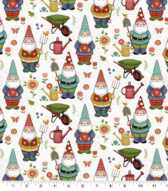 Gnomes Fabric,christmas Cotton Fabric by the Yard, 100% Cotton