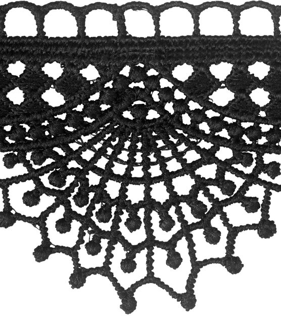 Black Sheer Lace Trimming - 3.25