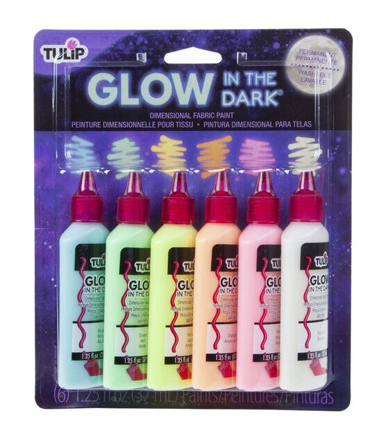 Tulip 3D Fashion Paint 1-1/4 Ounces 6 Pkg Glow