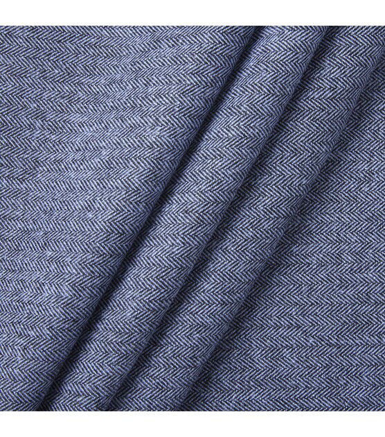 Light Blue Herringbone Brush Cotton Fabric, , hi-res, image 3
