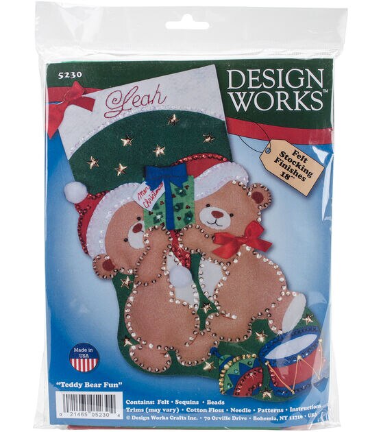  Bucilla 18-Inch Christmas Stocking Felt Applique Kit, Holiday  Drive