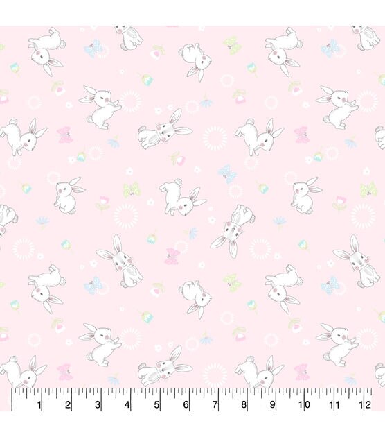 Light Pink Cow Print Jersey Knit Fabric by POP!