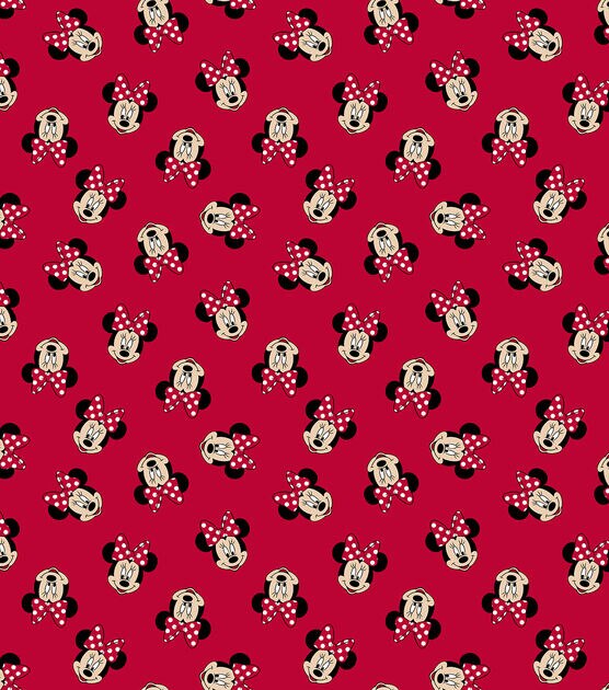 Disney Minnie Mouse Cotton Fabric  Tossed Minnie Heads, , hi-res, image 2