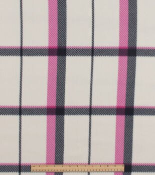 Cute Pink Plaid Blizzard Fleece Fabric