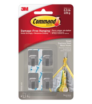Command 3lbs Matte Black Medium Decorative Hook & Strips 3ct