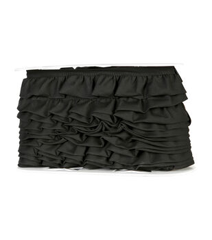 Simplicity Stretch Lace Ruffled Trim Black