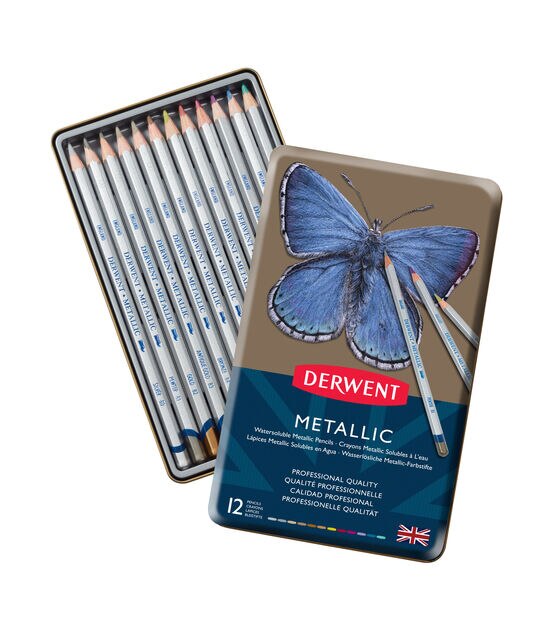 Derwent Metallic Pencil Set 6 Pencils Bright