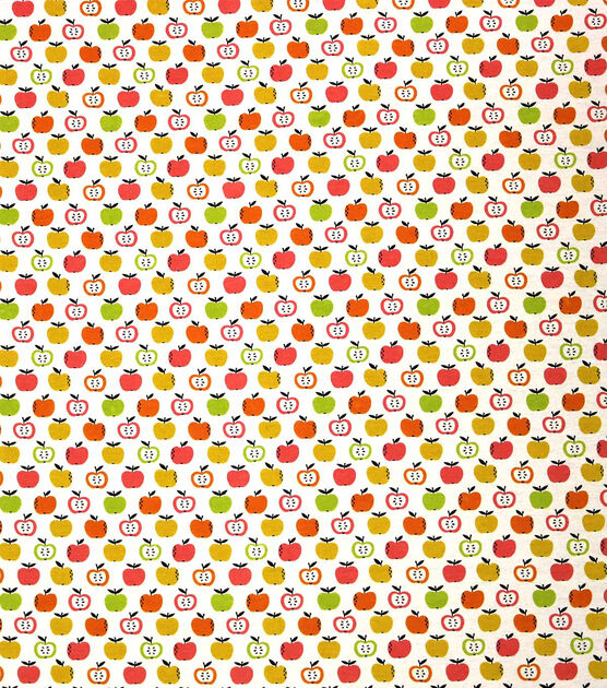 Apples On White Super Snuggle Flannel Fabric