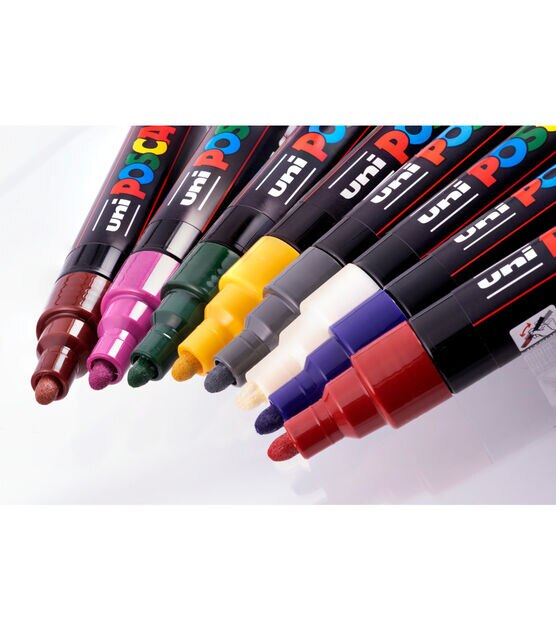 POSCA Medium PC-5M Art Paint Marker Pens Metallic Gift Set of 8