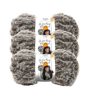 Lion Brand Yarn-Fun Fur-1 Ball-Ivory-sku 310393