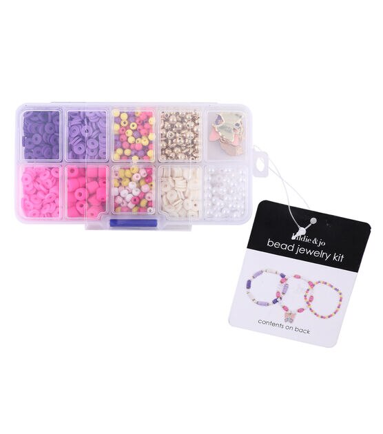 Multi Size Spring Pink & Purple Bead Kit by hildie & jo