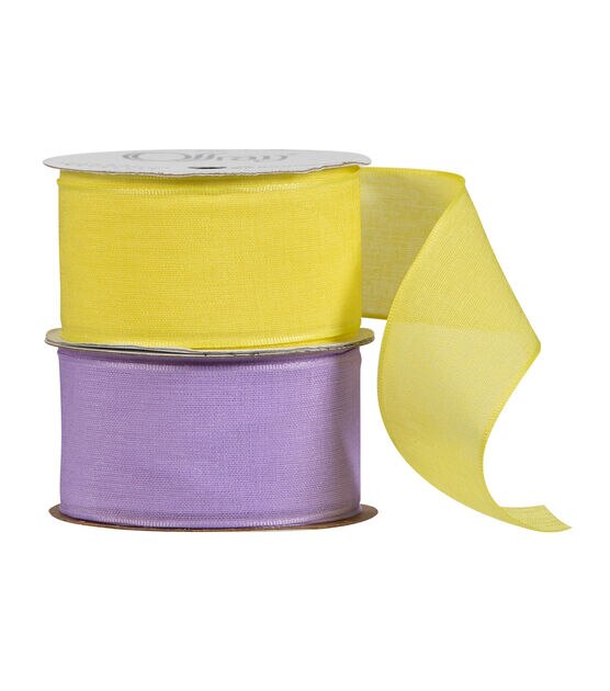 Offray Wired Arabesque Ribbon 1-1/2X9'-Violet