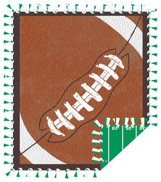 48" Wide Football No Sew Fleece Blanket