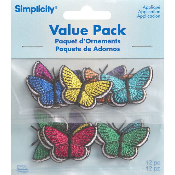 12pcs Multicolor Butterfly Iron on Patches Embroidered Motif Applique  Assorted Size Decoration Sew On Patches Custom Patches for DIY