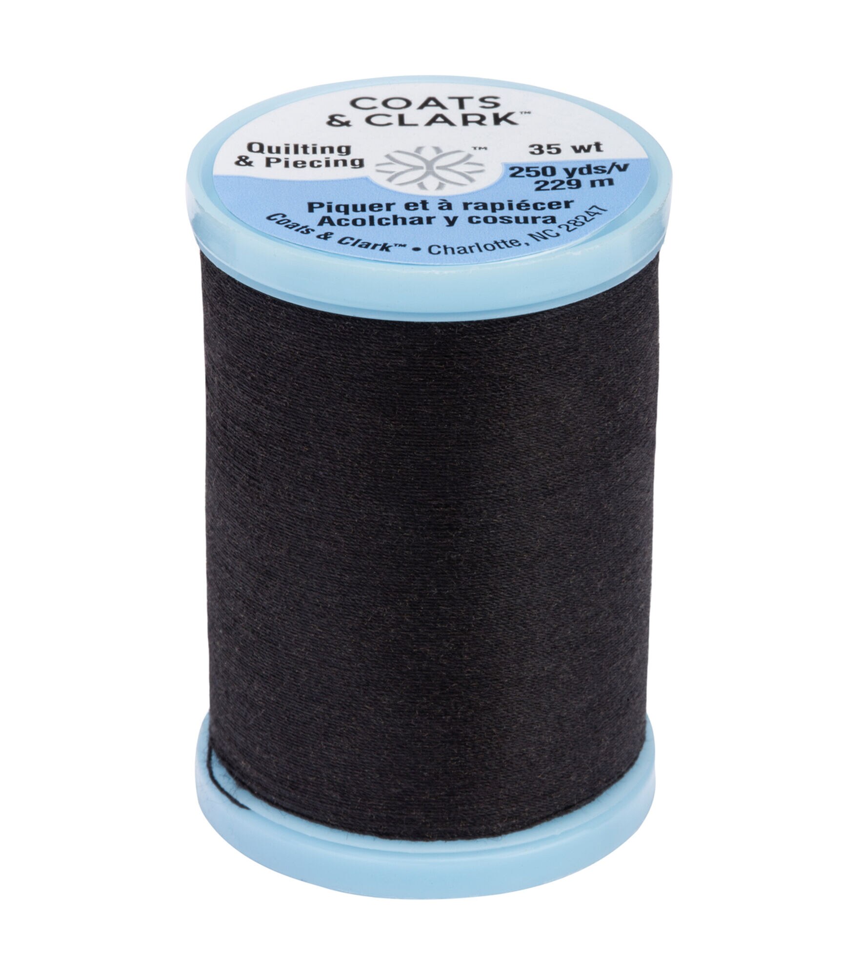 Coats & Clark 250yd 35wt Covered Quilting & Piecing Cotton Thread, 900 Black, hi-res