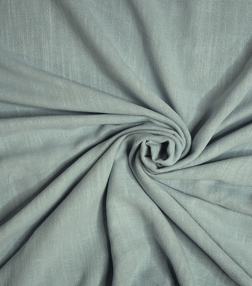 Slub Linen Rayon Blend Fabric, Blue, swatch
