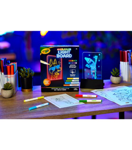 Crayola 11ct Multi Color Glow In The Dark Light Board, , hi-res, image 4