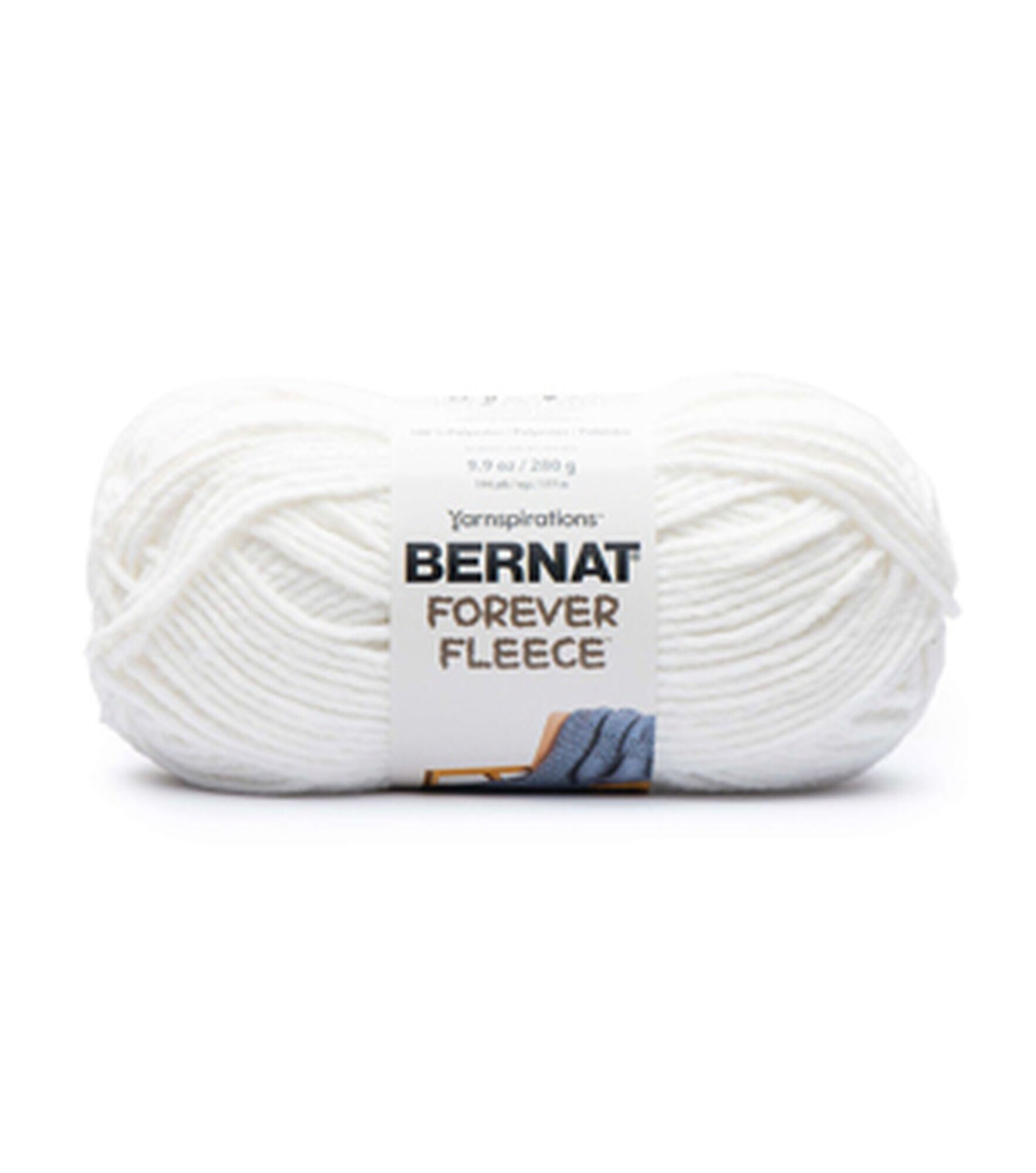 Bernat Forever Fleece 194yds Super Bulky Polyester Yarn, White Noise, hi-res