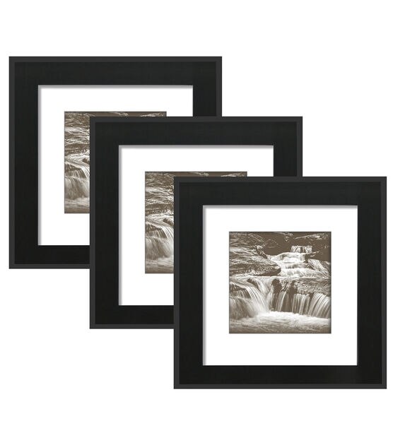 12" x 12" Black Wired Edge Wall Frame Set 3pk by Place & Time