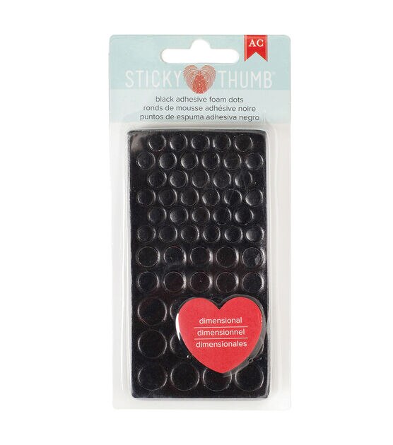 American Crafts Sticky Thumb Dimensional Black Adhesive Foam Dots