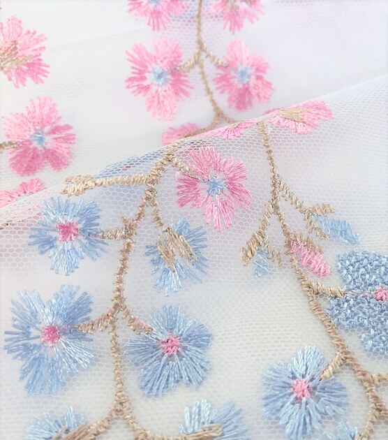 White Snowflake Glitter Velvet Fabric by Sew Sweet by Joann