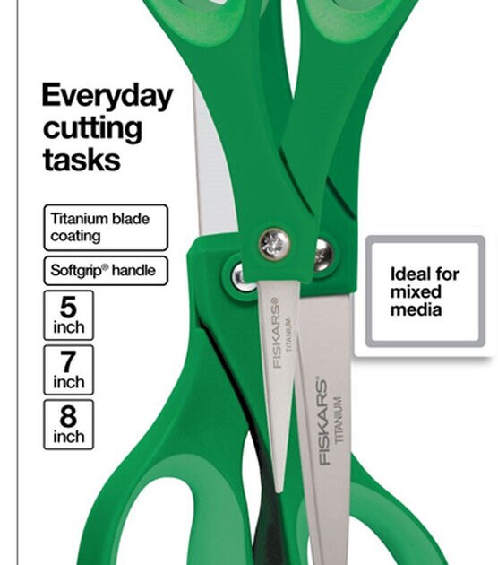 Fiskars 3ct Multiple Size Green Scissor Set